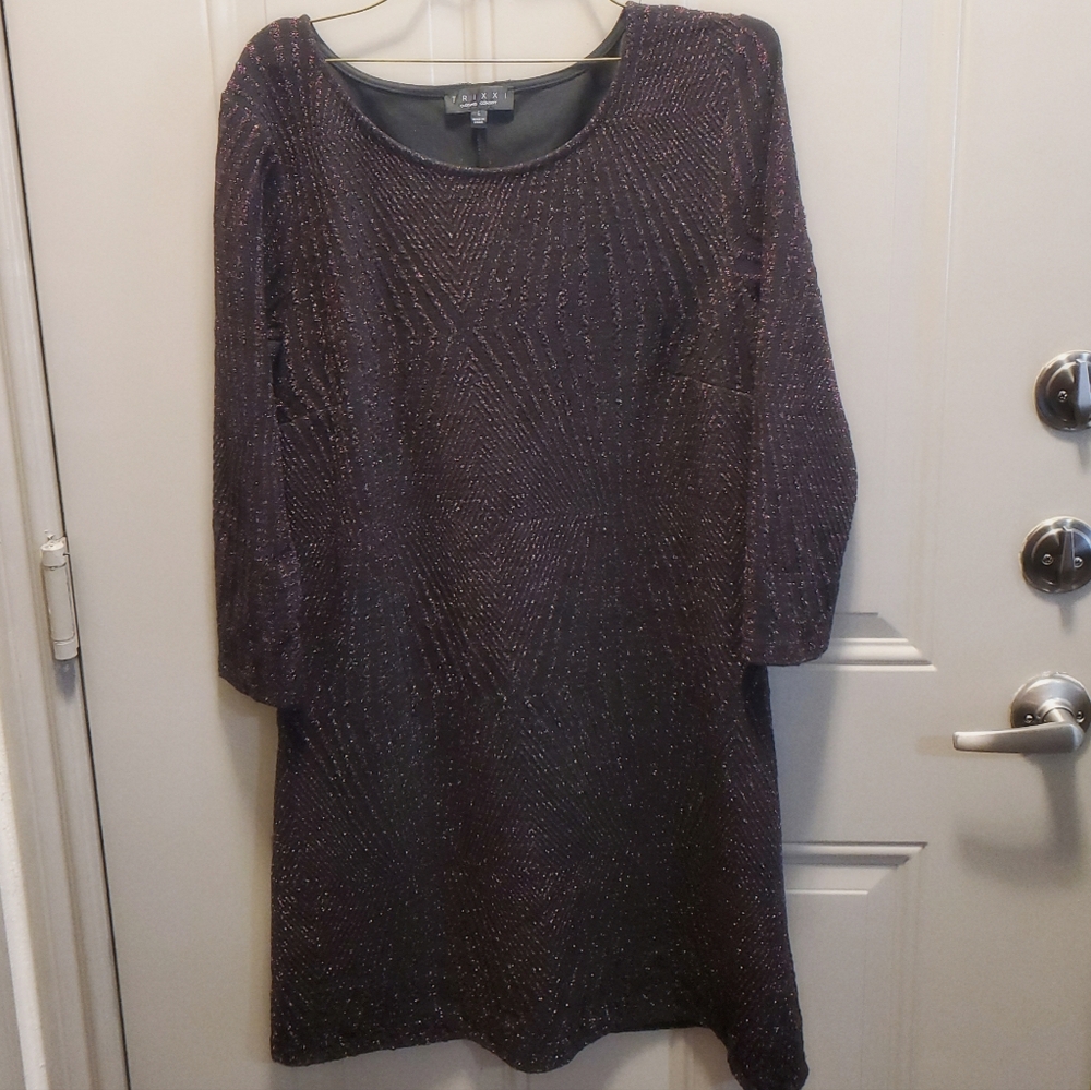 Black Glitter Knit Dress